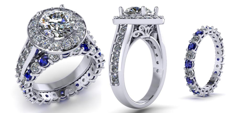 group of three engagement rings
